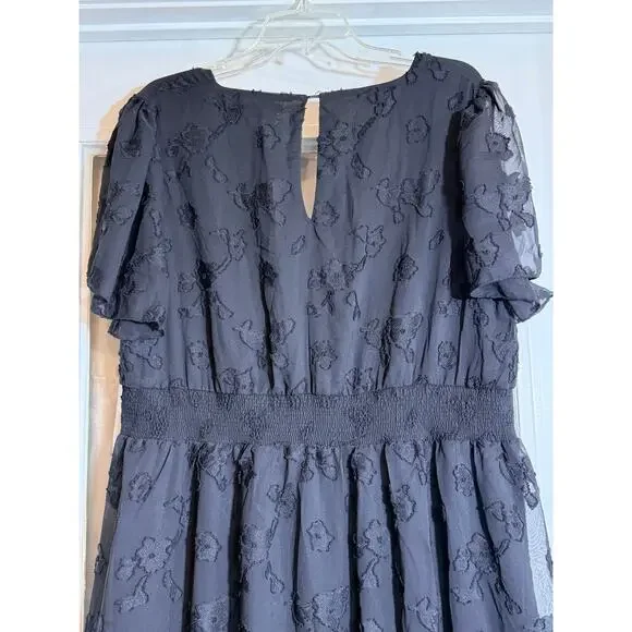 NWT Baltic Born Women Black Evelyn Smocked Maxi Dress Long Sleeve Romantic - Picture 12 of 12